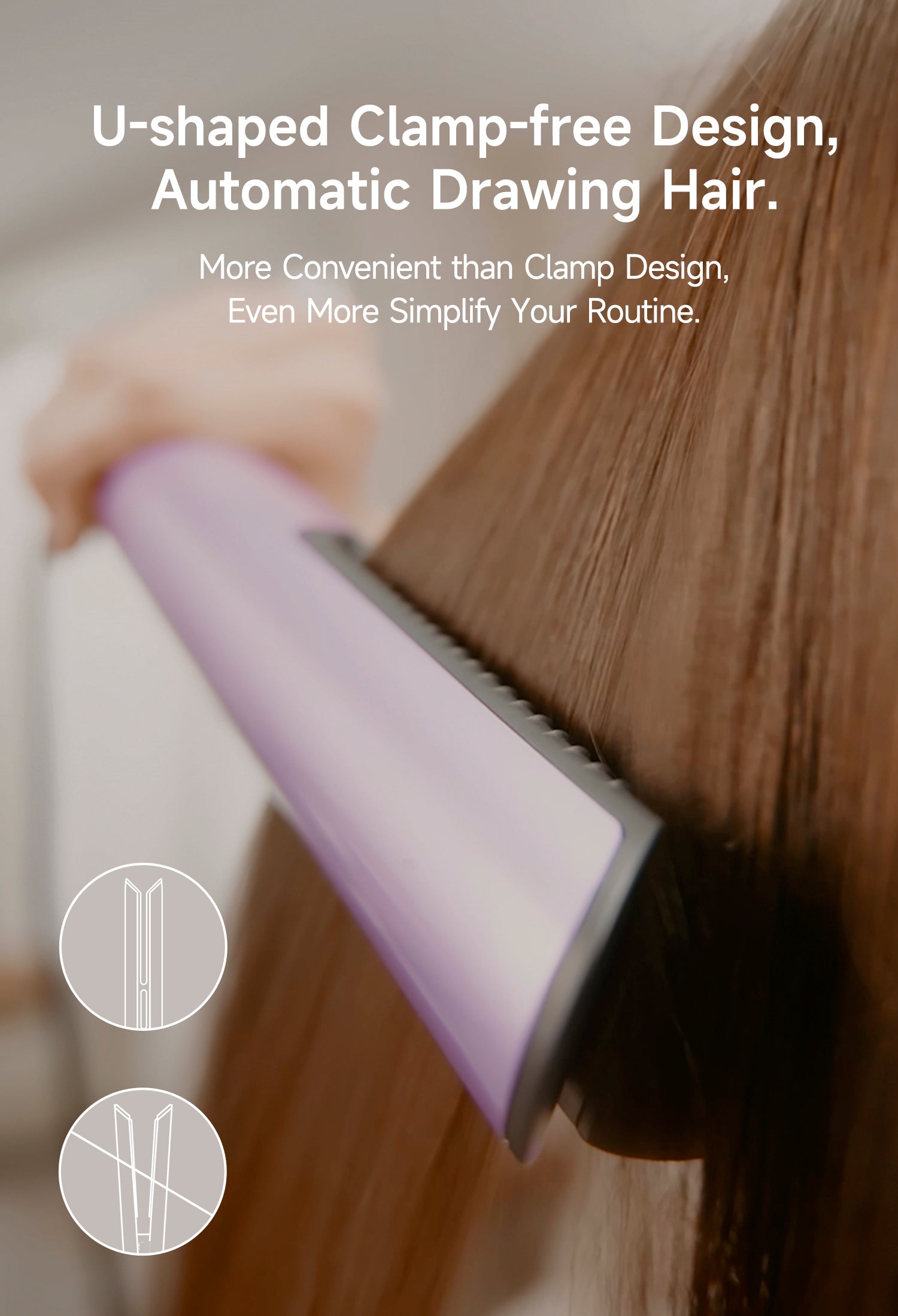 Hair Straightener | Clamp-Free Flat Iron | Zero Touch Tangle-Free