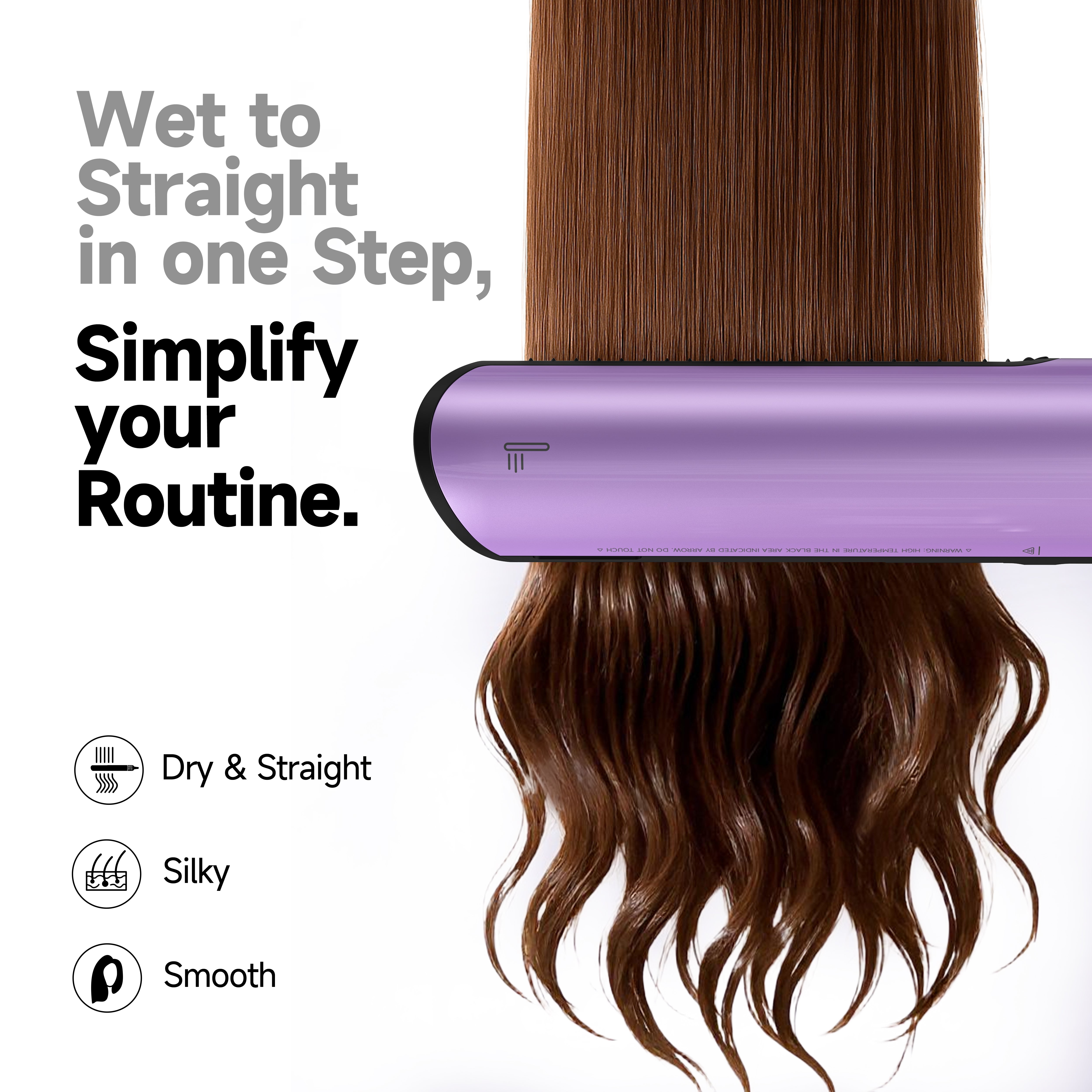 Hair Straightener | Clamp-Free Flat Iron | Zero Touch Tangle-Free