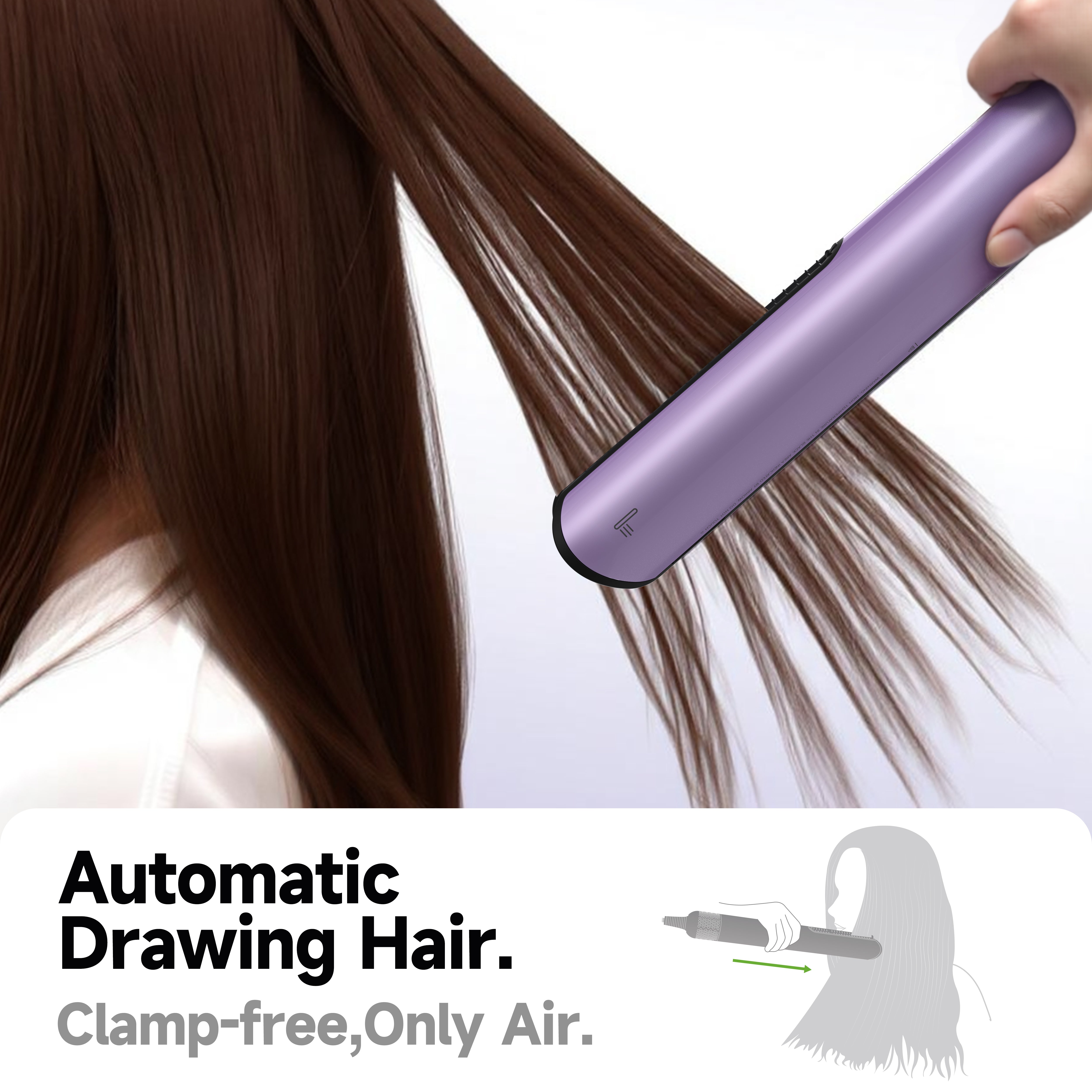 Hair Straightener | Clamp-Free Flat Iron | Zero Touch Tangle-Free